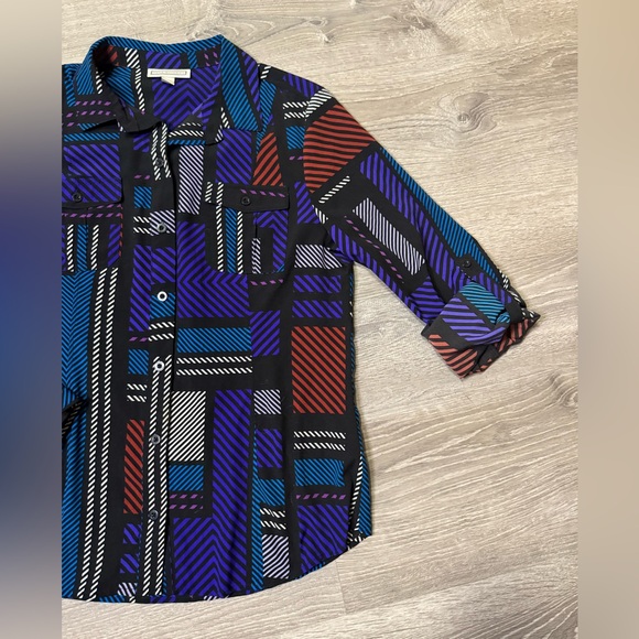 •DANA BUCHMAN• MULTICOLOR BUTTON UP - Picture 5 of 6